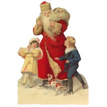 Large Santa with Children Scrap ~ Germany